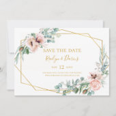 Elegant Blush Floral | Horizontal Save the Date (Vorderseite)