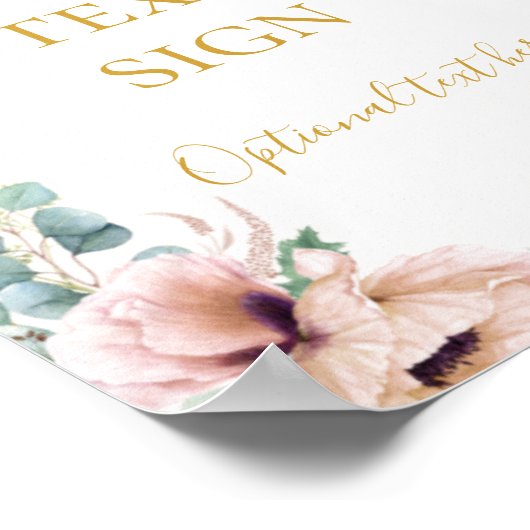 Elegant Blush Floral | Karten und Sonderzeichen Poster (Ecke)
