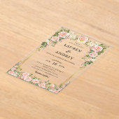 Elegant Blush Floral Modern Wedding Acryleinladungen (Ablage )