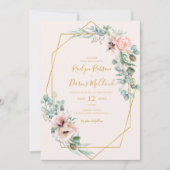 Elegant Blush Floral | Pastel Lässig Wedding Einladung (Vorderseite)