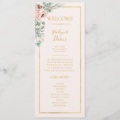 Elegant Blush Floral | Pastel Wedding Program Programm (Vorderseite)