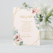 Elegant Blush Floral | Pastel Wedding will gut Begleitkarte (Stehend Vorderseite)