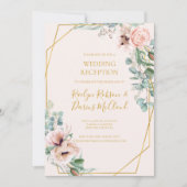 Elegant Blush Floral | Pastelhochzeit Einladung (Vorderseite)