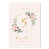 Elegant Blush Floral | Pastell-Tischnummer Tischnummer (Vorderseite)