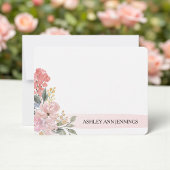Elegant Blush Floral Pink Personalized Mitteilungskarte