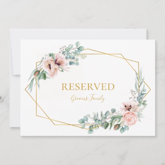 Elegant Blush Floral | Reserviertes Zeichen (Vorderseite)