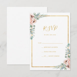 Elegant Blush Floral   RSVP-Karte RSVP Karte