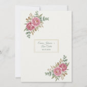 Elegant Blush Floral Save the Date Einladung (Rückseite)