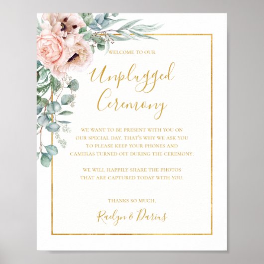 Elegant Blush Floral | Signatur der nicht angeschl Poster (Vorne)