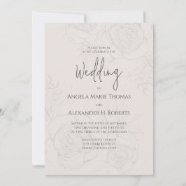 Elegant Blush Floral Soft Romantic Calligraphy Einladung
