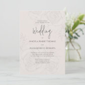 Elegant Blush Floral Soft Romantic Calligraphy Einladung (Stehend Vorderseite)