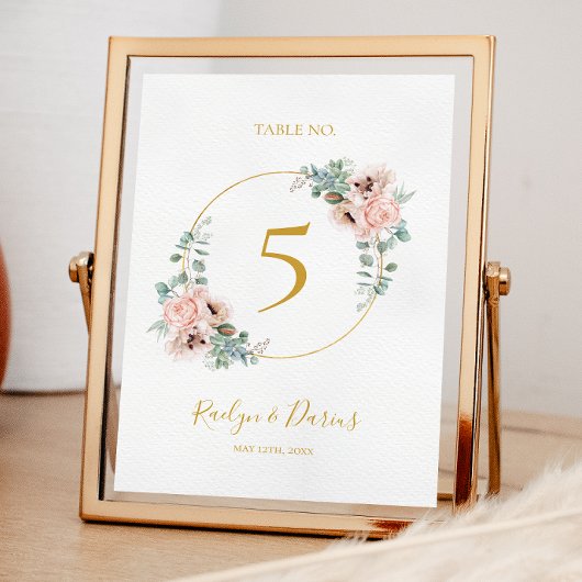 Elegant Blush Floral | TISCHNUMMER