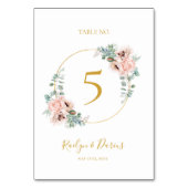 Elegant Blush Floral | TISCHNUMMER (Rückseite)