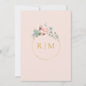 Elegant Blush Floral | Traditionelle Pastelhochzei Einladung (Rückseite)