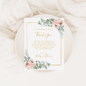 Elegant Blush Floral | Vielen Dank, Empfang Card Postkarte