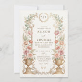 Elegant Blush Floral Wedding  Einladung (Vorderseite)
