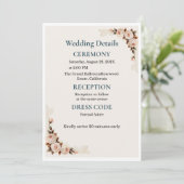 Elegant Blush Floral Wedding Invitation Einladung (Stehend Vorderseite)