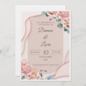 Elegant Blush Floral Wedding Invitation Template Einladung (Vorne/Hinten)