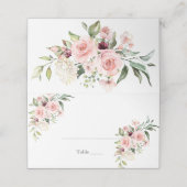 Elegant Blush Floral Wedding Place Cards Platzkarte (Außenseite Aufgefaltet)