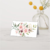 Elegant Blush Floral Wedding Place Cards Platzkarte (Rückseite)
