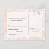 Elegant Blush Floral Wedding rsvp Einladungspostkarte (Rückseite)
