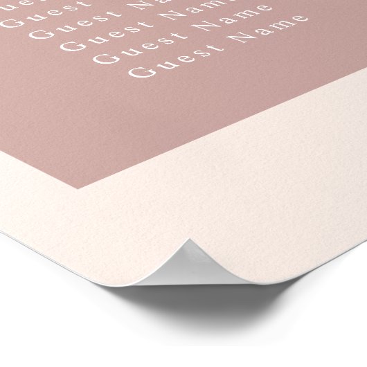 Elegant Blush Floral Wedding Seating Chart Poster (Ecke)