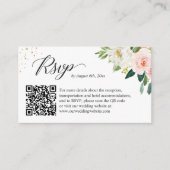 Elegant Blush Floral Wedding Website UAWG QR Code Begleitkarte (Vorderseite)