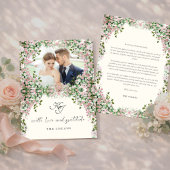 Elegant Blush Garden Photo Dankeskarte