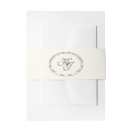 Elegant Blush Garden Wedding Invitation Belly Band