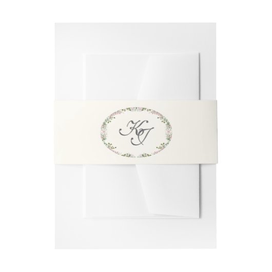 Elegant Blush Garden Wedding Invitation Belly Band (Vorderseite Beispiel)