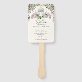 Elegant Blush Garden Wedding Program Fächer
