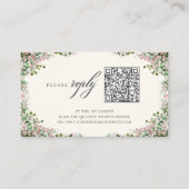 Elegant Blush Garden Wedding QR code RSVP Card Begleitkarte (Vorderseite)