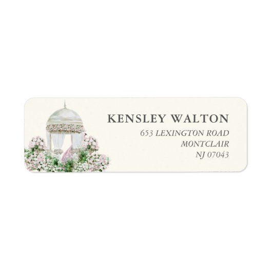 Elegant Blush Garden Wedding Return Address Label (Vorne)