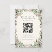 Elegant Blush Garden Wedding RSVP Card (Vorderseite)