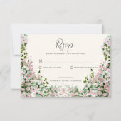 Elegant Blush Garden Wedding RSVP Card (Vorderseite)