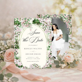 Elegant Blush Garden Wedding Save The Date