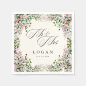 Elegant Blush Garden Wedding Serviette (Vorderseite)