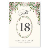 Elegant Blush Garden Wedding Table Number Tischnummer (Vorderseite)