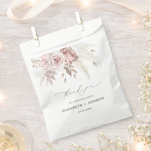 Elegant Blush Garden Wedding Vielen Dank Geschenktütchen (Ausgeschnitten)