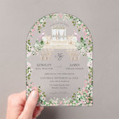 Elegant Blush Garden Wedding with Monogram  Acryleinladungen (Insitu (Handheld))
