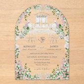 Elegant Blush Garden Wedding with Monogram  Acryleinladungen (Vorderseite)