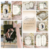Elegant Blush Garden with Photo Wedding  Einladung