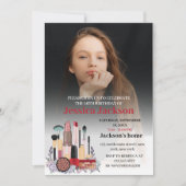 Elegant Blush Girly Pink Makeup 16 . Geburtstag Einladung (Vorderseite)