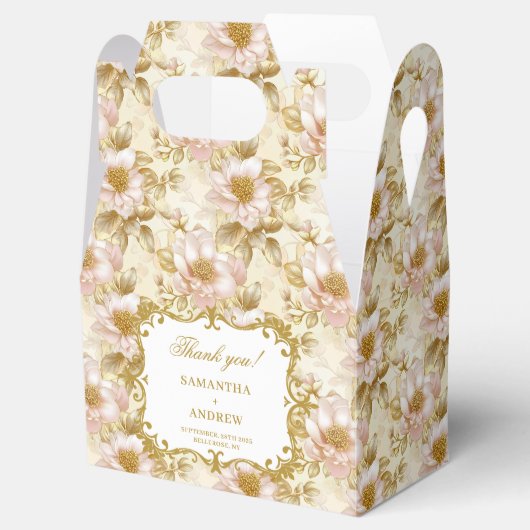 Elegant Blush Gold Boho Gastgeschenk Hochzeit Viel Geschenkschachtel (Geöffnet)