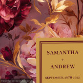 Elegant Blush Gold Burgundy Wedding Paper Napkins Serviette