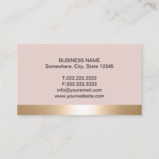 Elegant Blush & Gold House Logo Real Estate Agent Visitenkarte (Rückseite)