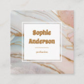 Elegant Blush & Gold Marble Square Business Card Quadratische Visitenkarte (Vorderseite)