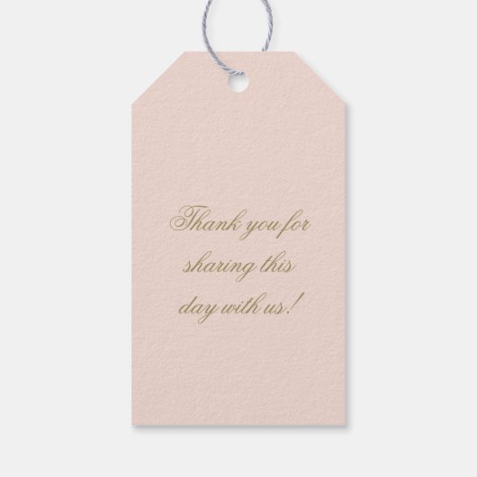 Elegant Blush Gold Mr. und Mrs. Script Monogram Geschenkanhänger (Rückseite)