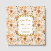 Elegant Blush Gold Wedding Guest Book Signature Gästebuch (Vorderseite)