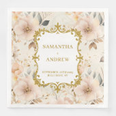 Elegant Blush Gold Wedding Paper Napkins Serviette (Vorderseite)